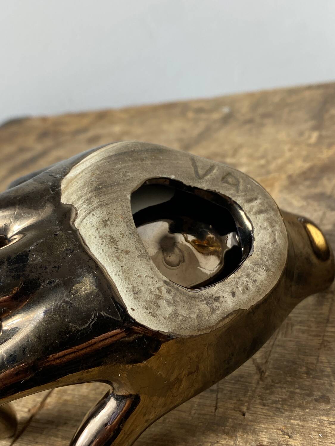 Vallauris iridescent ceramic hand emptier