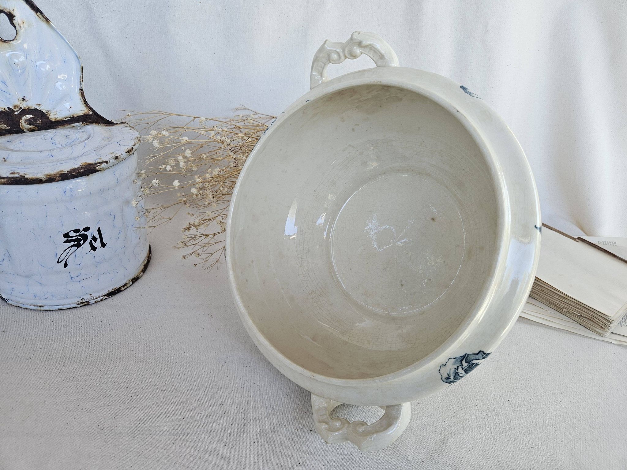 Soupière ancienne gien modèle iris