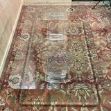 Glass and plexiglass coffee table signed