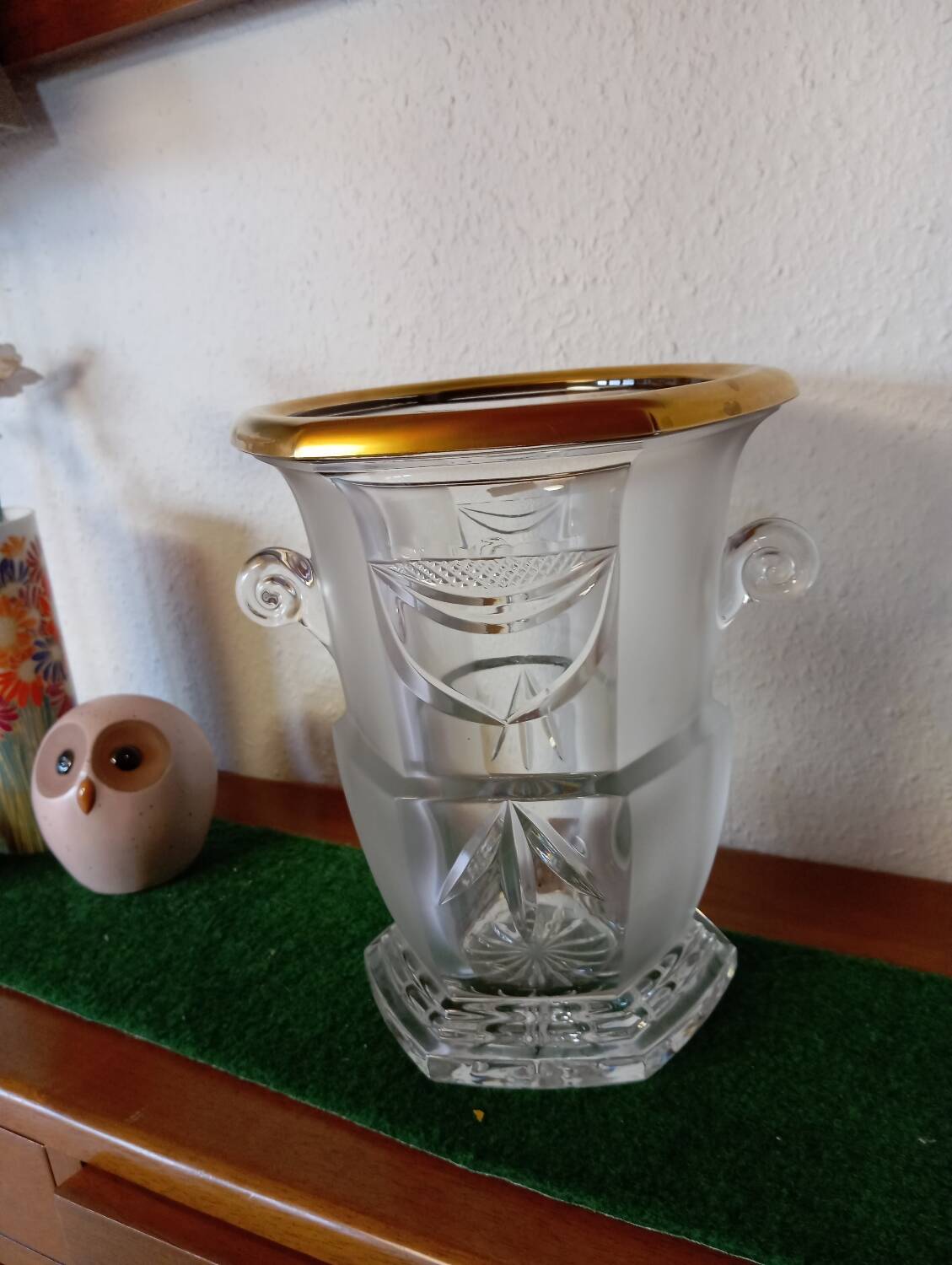 Lorraine Crystal Champagne Bucket with Gold Trim