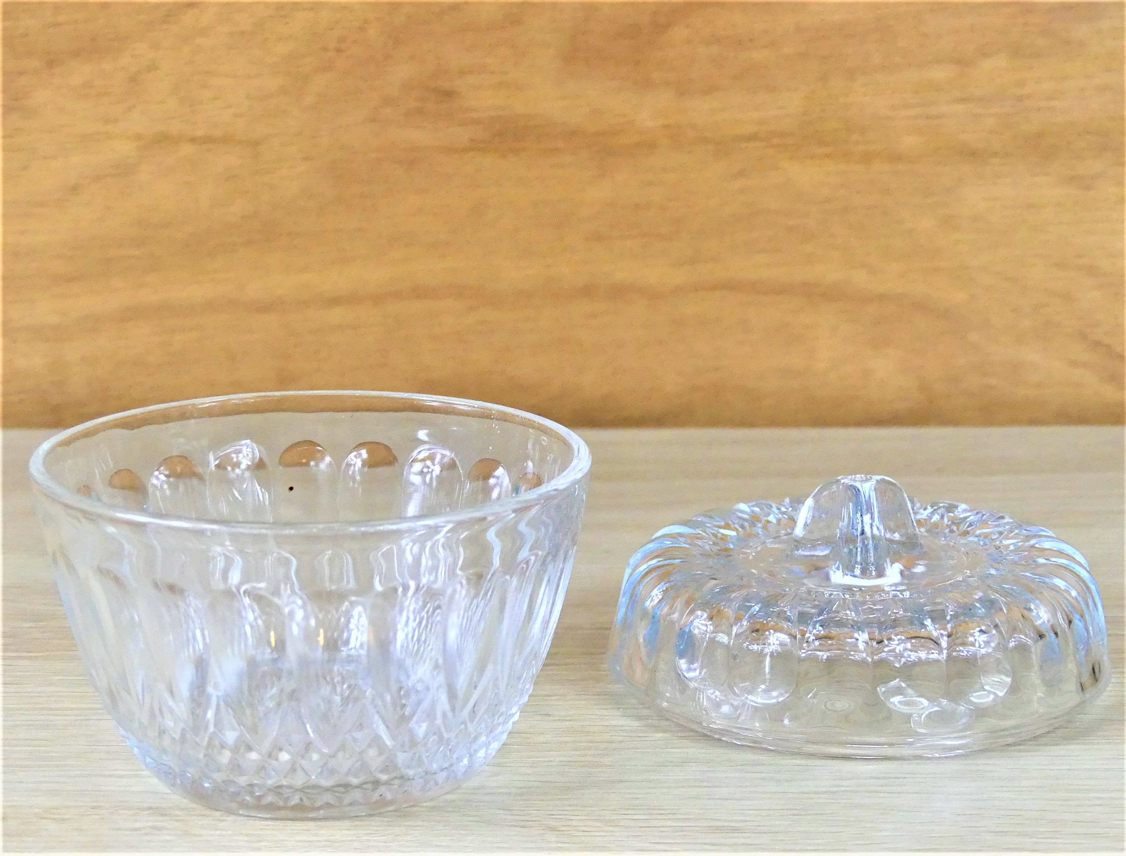 50s sugar bowl in cut glass - Vintage sugar bowl