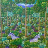 Oil on canvas the jungle signed Cayo Jean Marc title the jungle 1990/2010