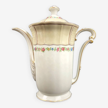 Bernardaud porcelain coffee maker, floral decoration