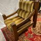 Brutalist design armchair in old oak