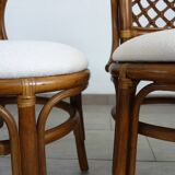 Rattan set with table and two armchairs.