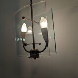 Pietro Chiesa for Fontana Arte Curved Glass and Brass Pendant Light 1940s