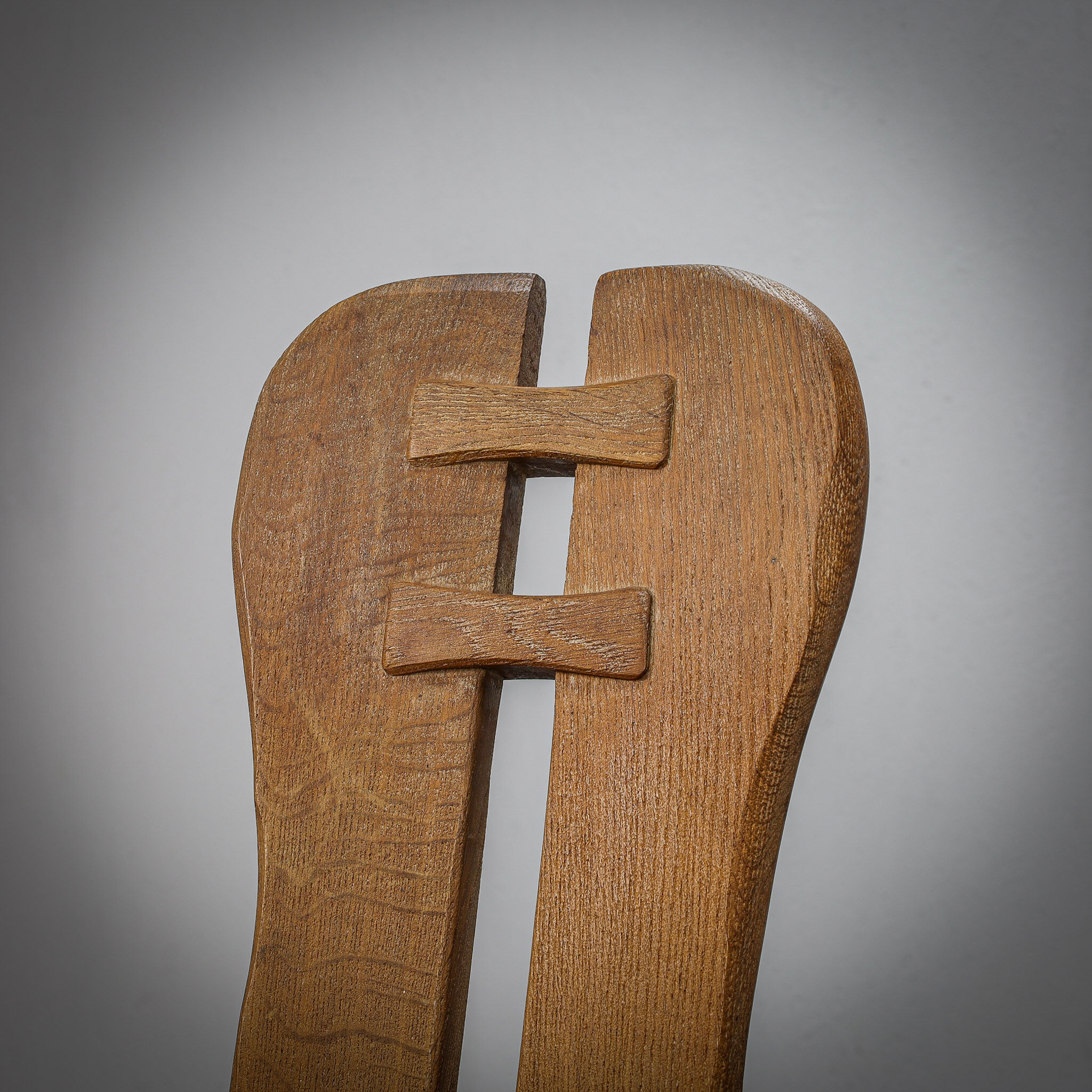 Brutalist Oak Rocking Chair by De Puydt, 1970s