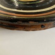 Plat vide poche cible XXL en terre vernissée de Marnaz 1950