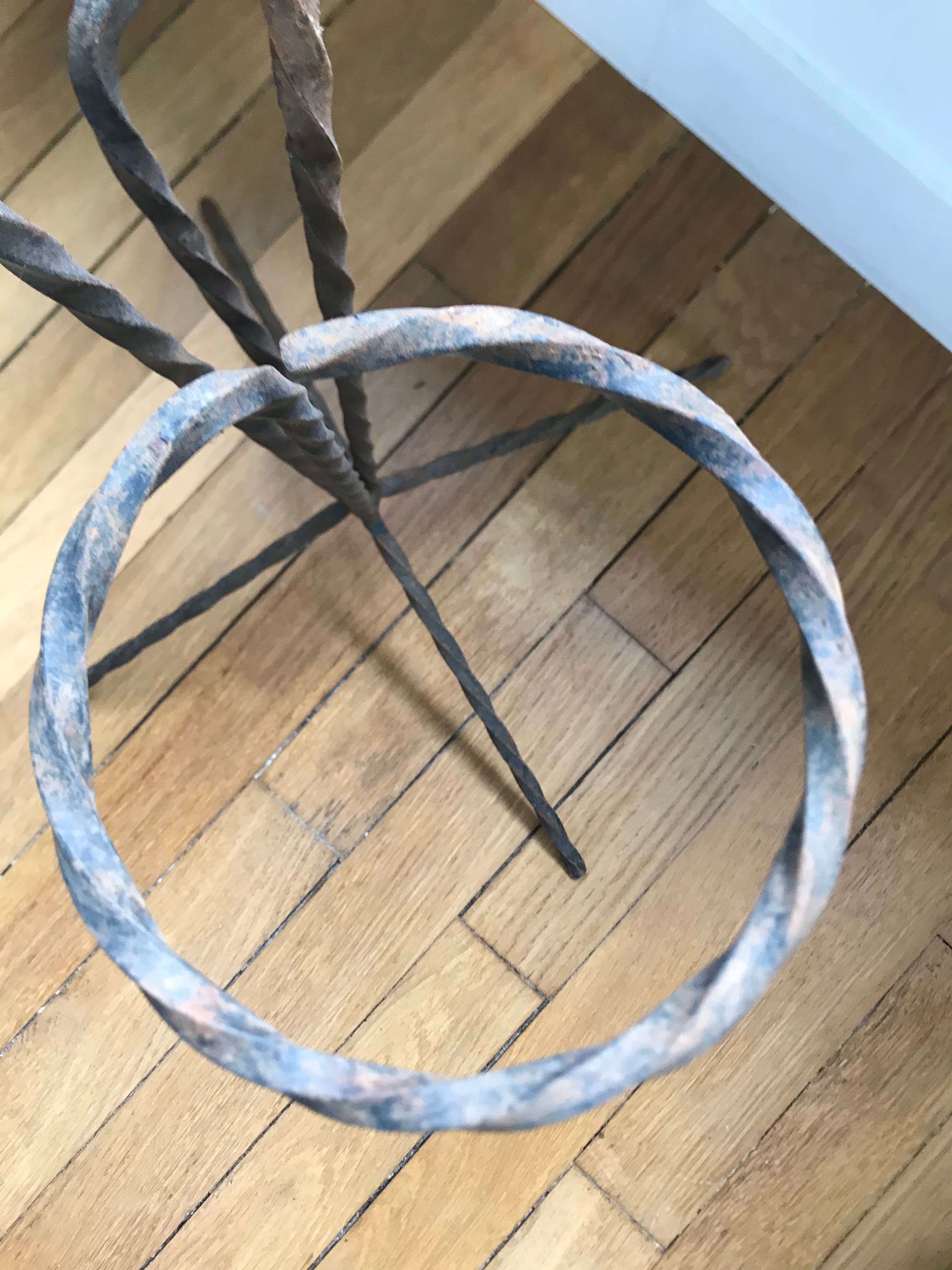 Wrought iron plant holders