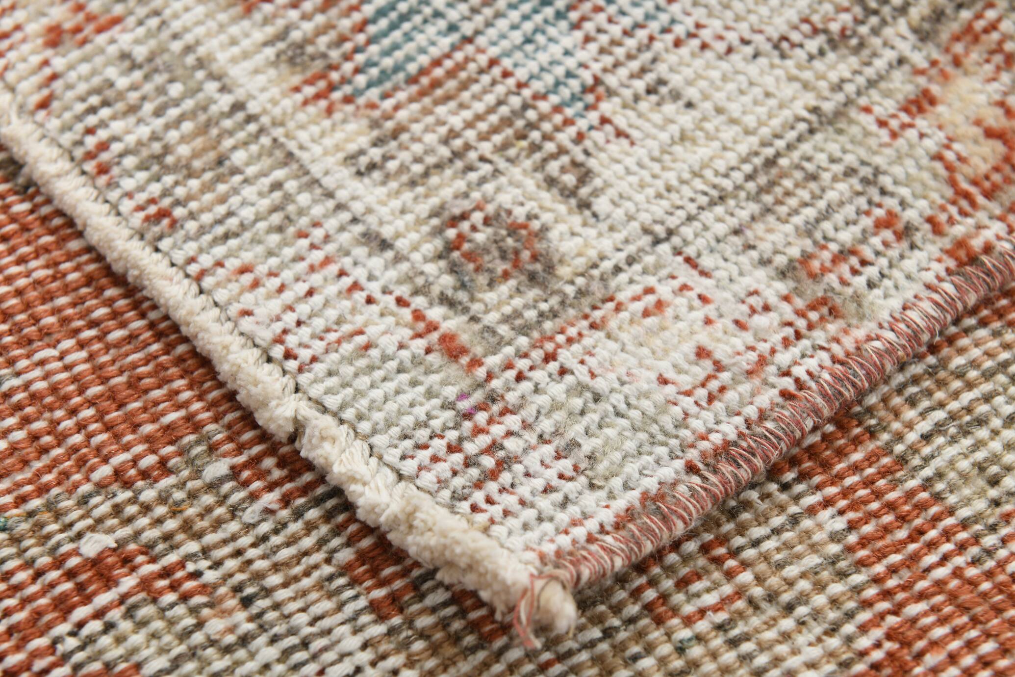 5x9 Pale Red & Blue Shabby Chic Vintage Turkish Rug, 151x259Cm SK5619