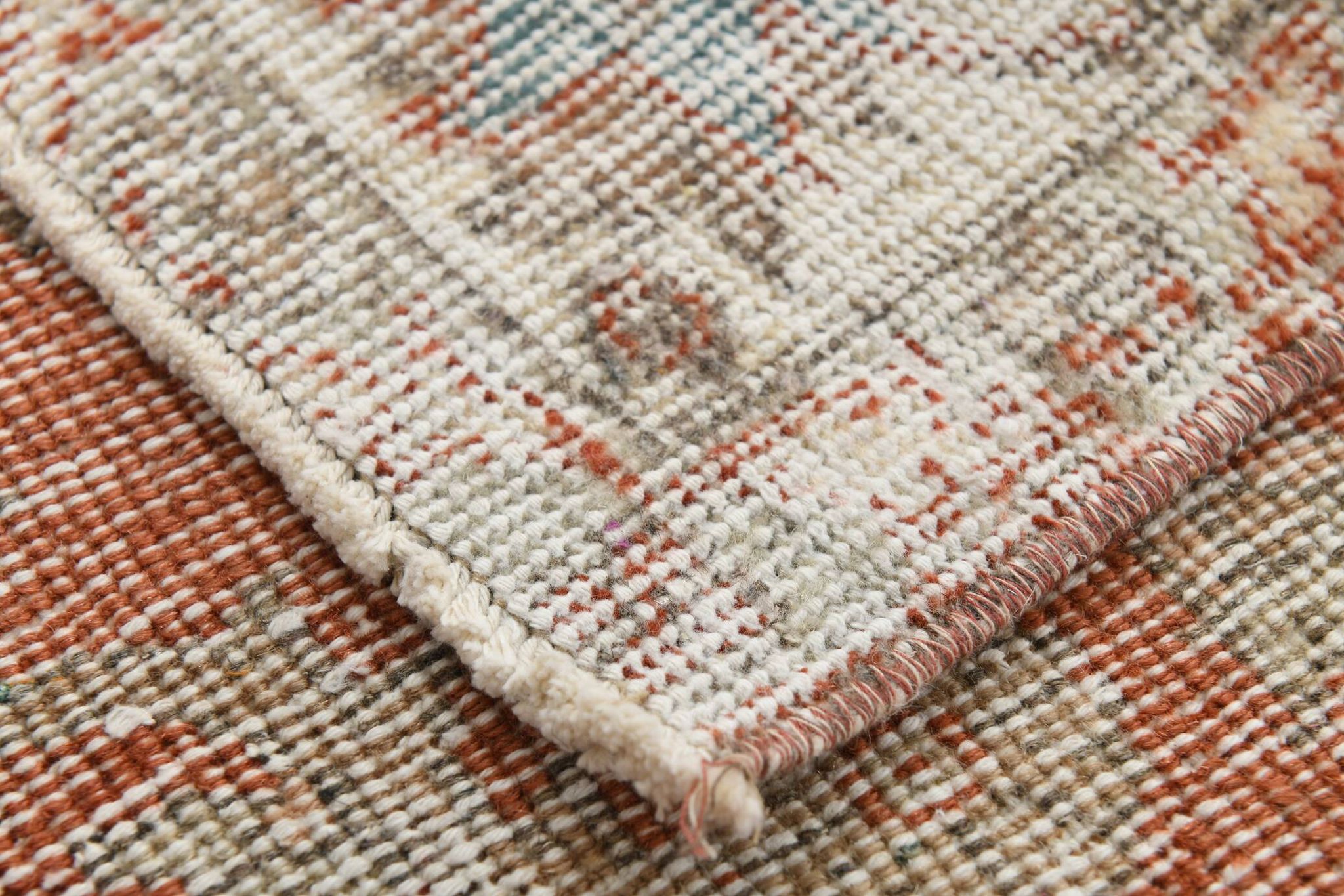 5x9 Pale Red & Blue Shabby Chic Vintage Turkish Rug, 151x259Cm SK5619