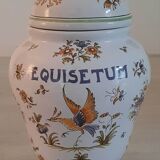 Apothecary pot "equisetum" in faience of moustiers