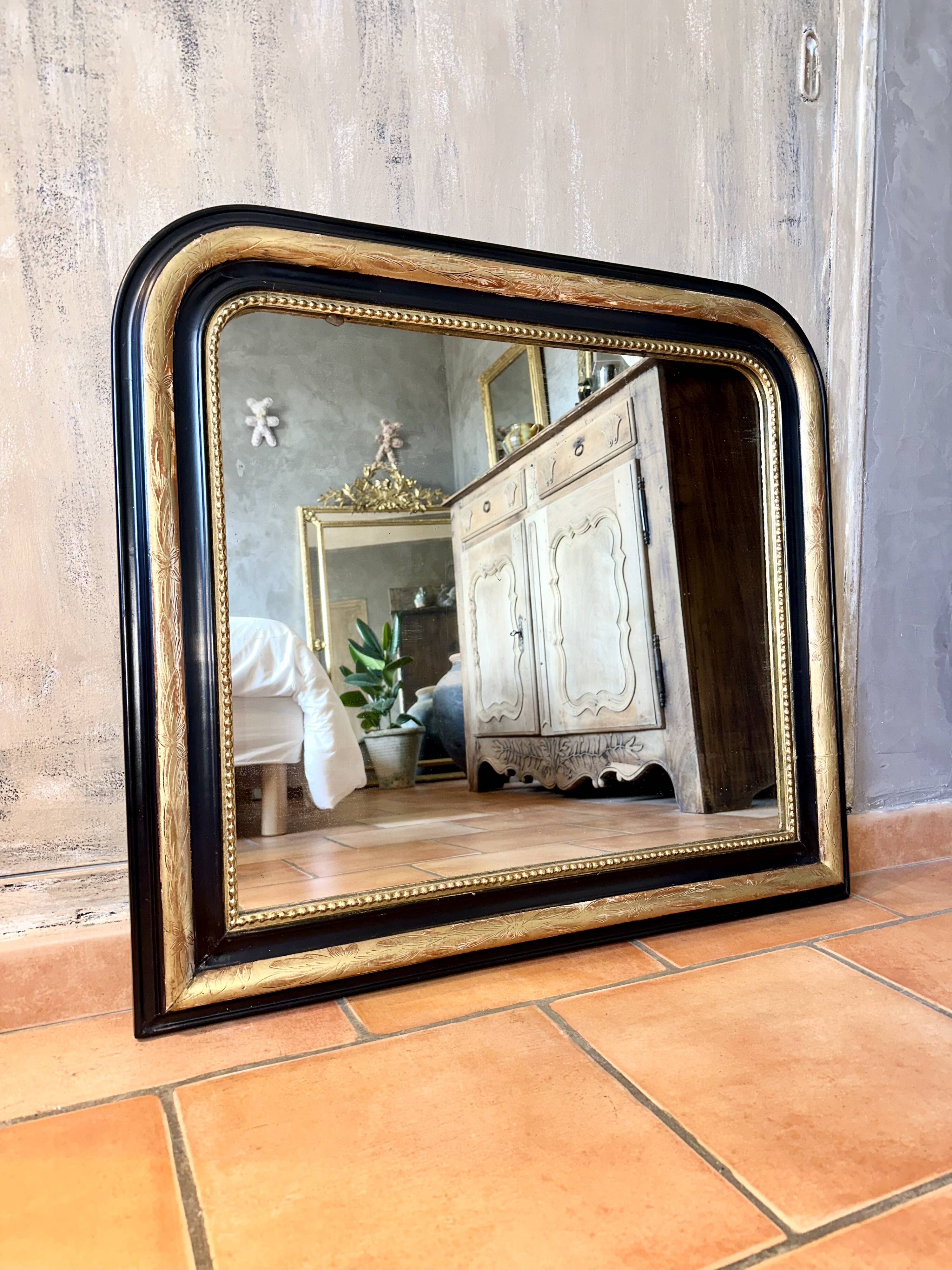 Miroir Louis-Philippe ancien doré XIXème