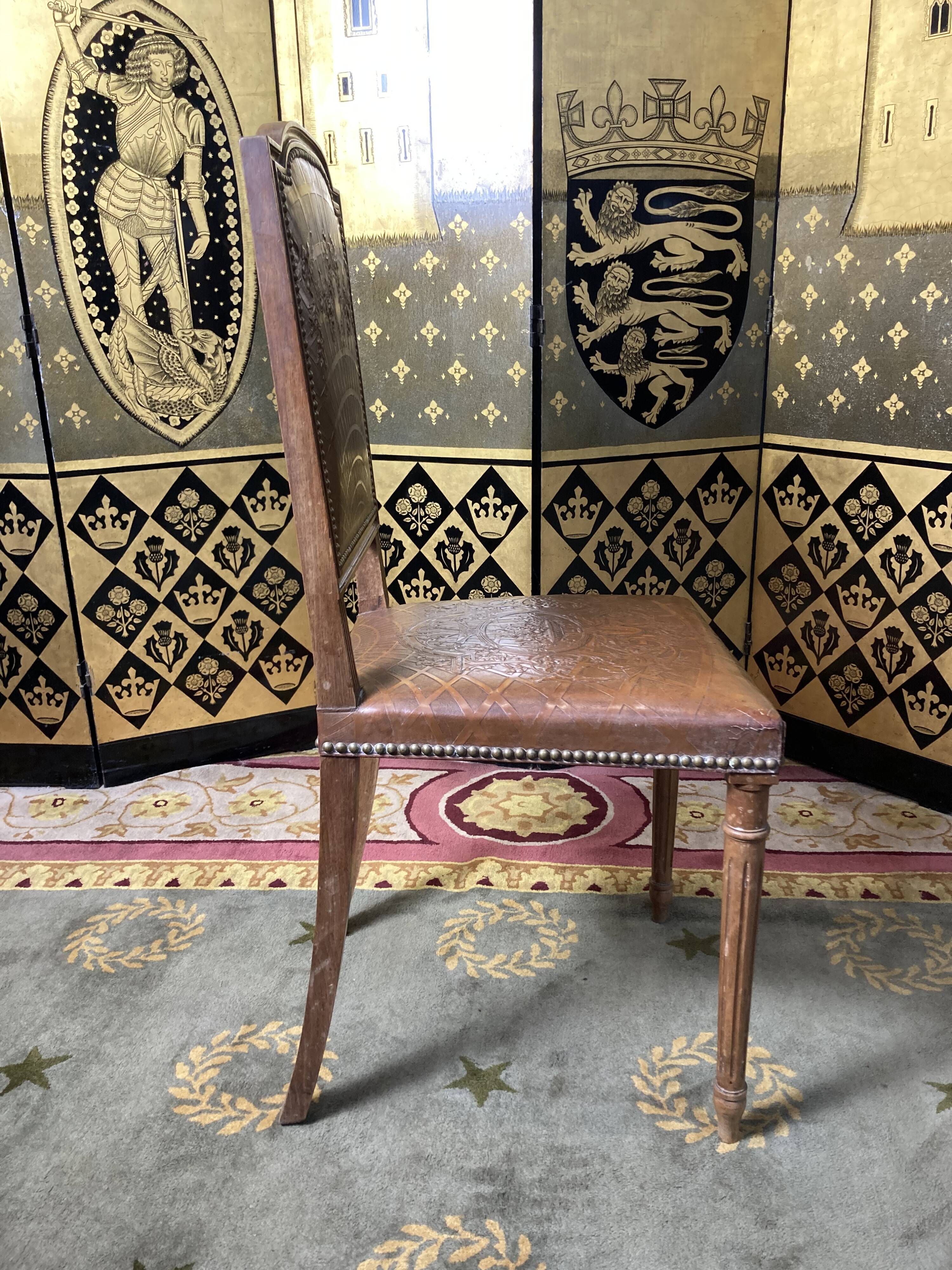 10 Louis XVI chairs seated leather