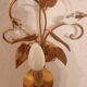 Shabby Wandlampe vergoldet Blattgold Kristallelemente Hollywood Regency 70s