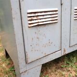 Grey metal industrial cloakroom