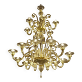 Modern Champagne Venetian “Curls” Murano Glass Chandelier
