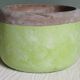 Grey and green terracotta cache-pot. Italian manufacturing.