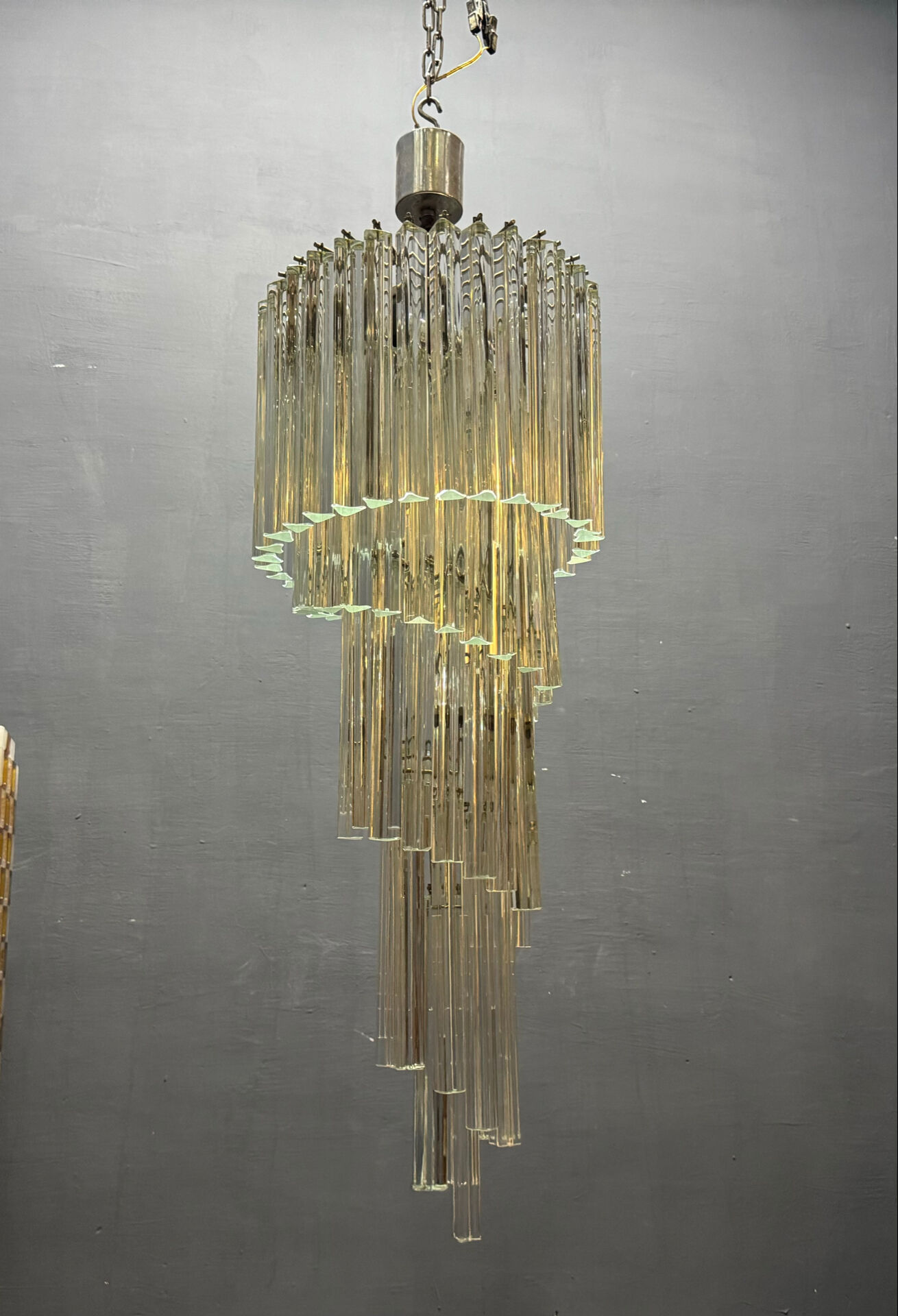 Large Murano Glass Trilobi Chandelier, Italy, 1960s
