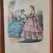 Set of 2 engravings framed