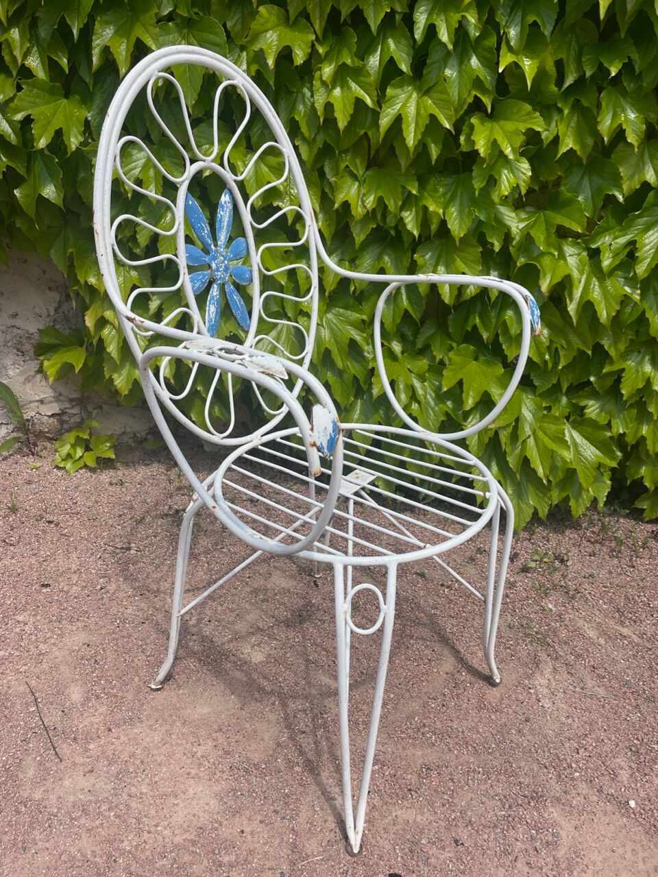 4 fauteuils provençaux en fer forgé des années 60