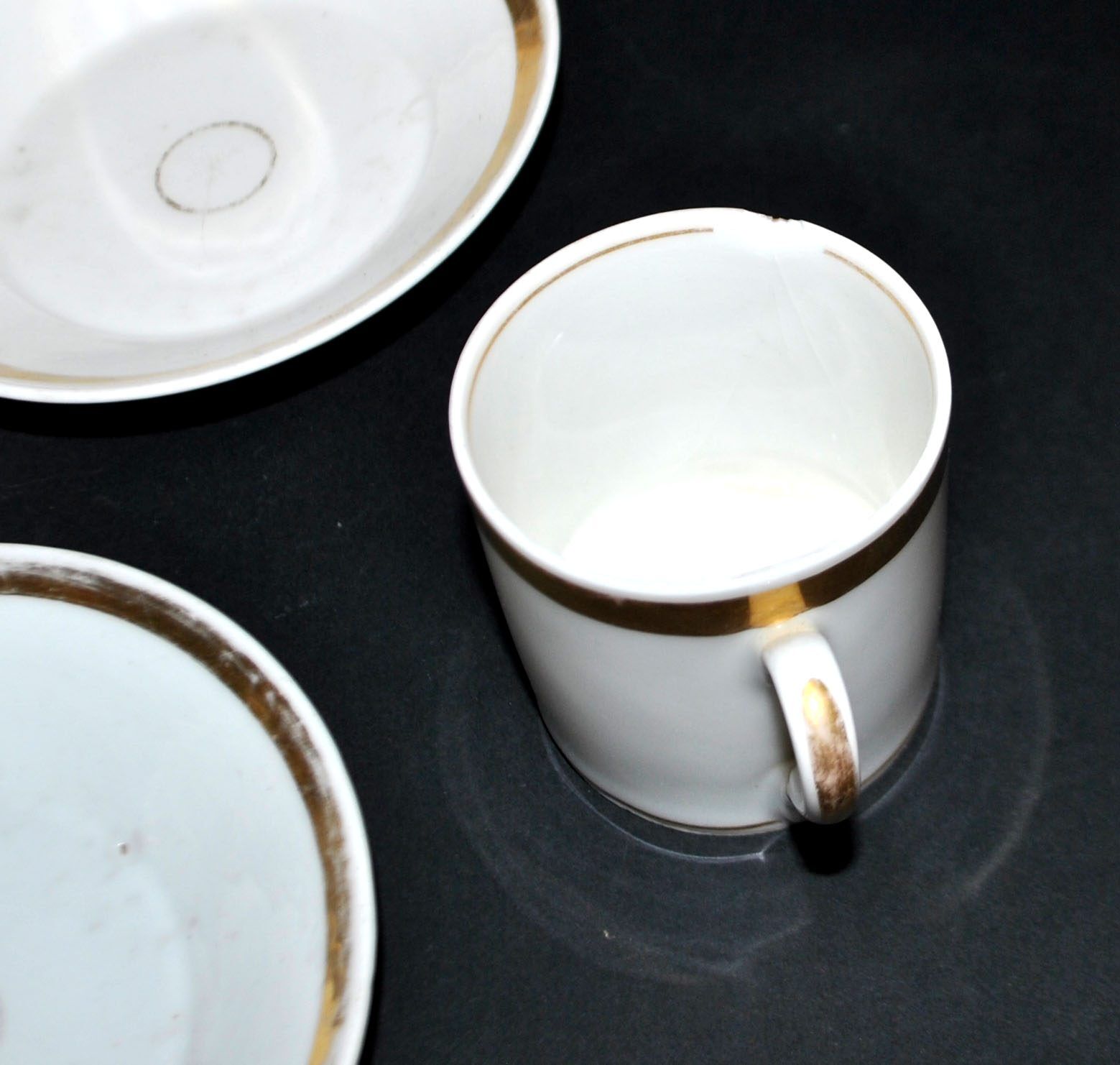 Empire coffee service in porcelain, 19th century swan neck, Paris porcelain