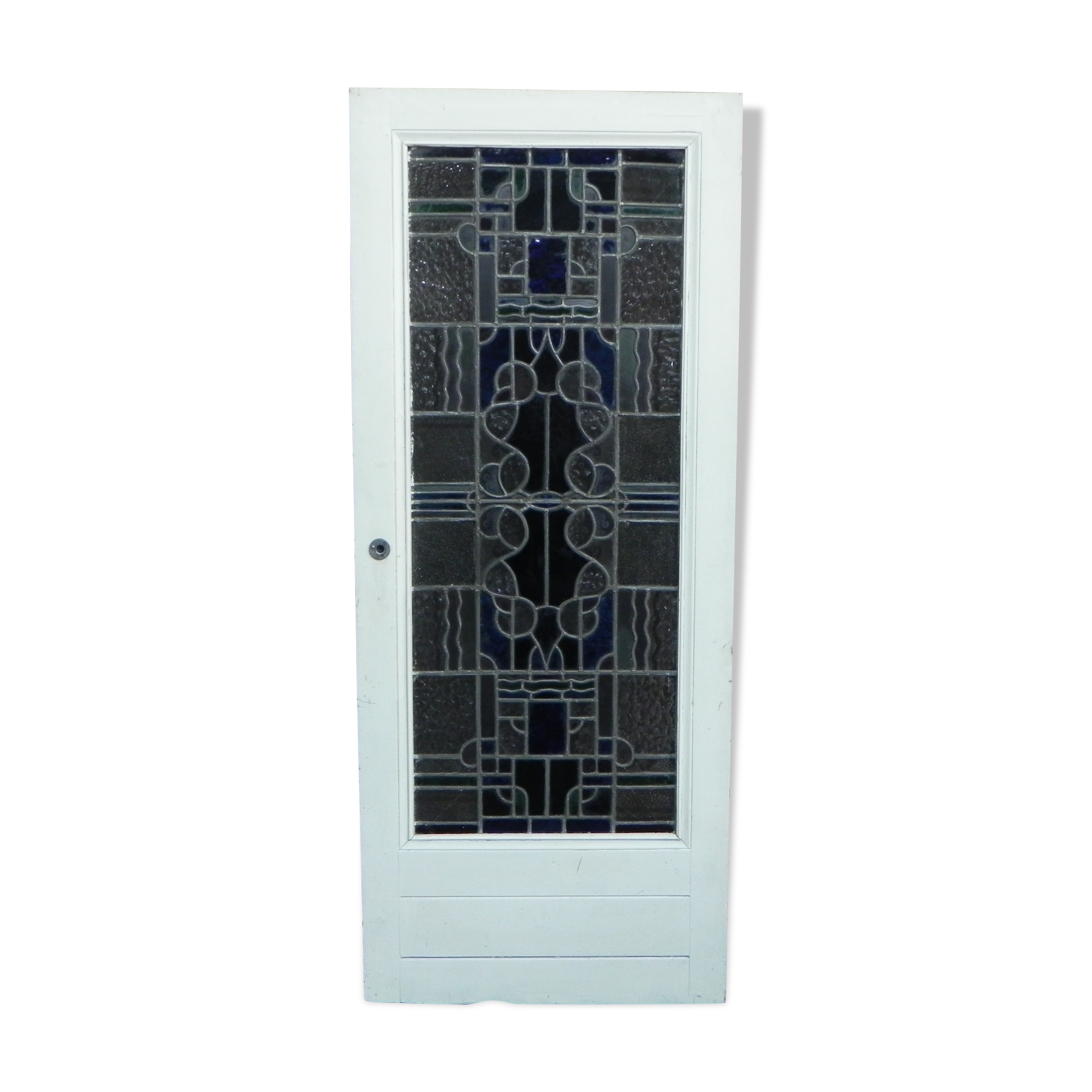 Porte intérieure avec vitrail art déco