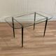 Table basse design 1950 verre et métal.