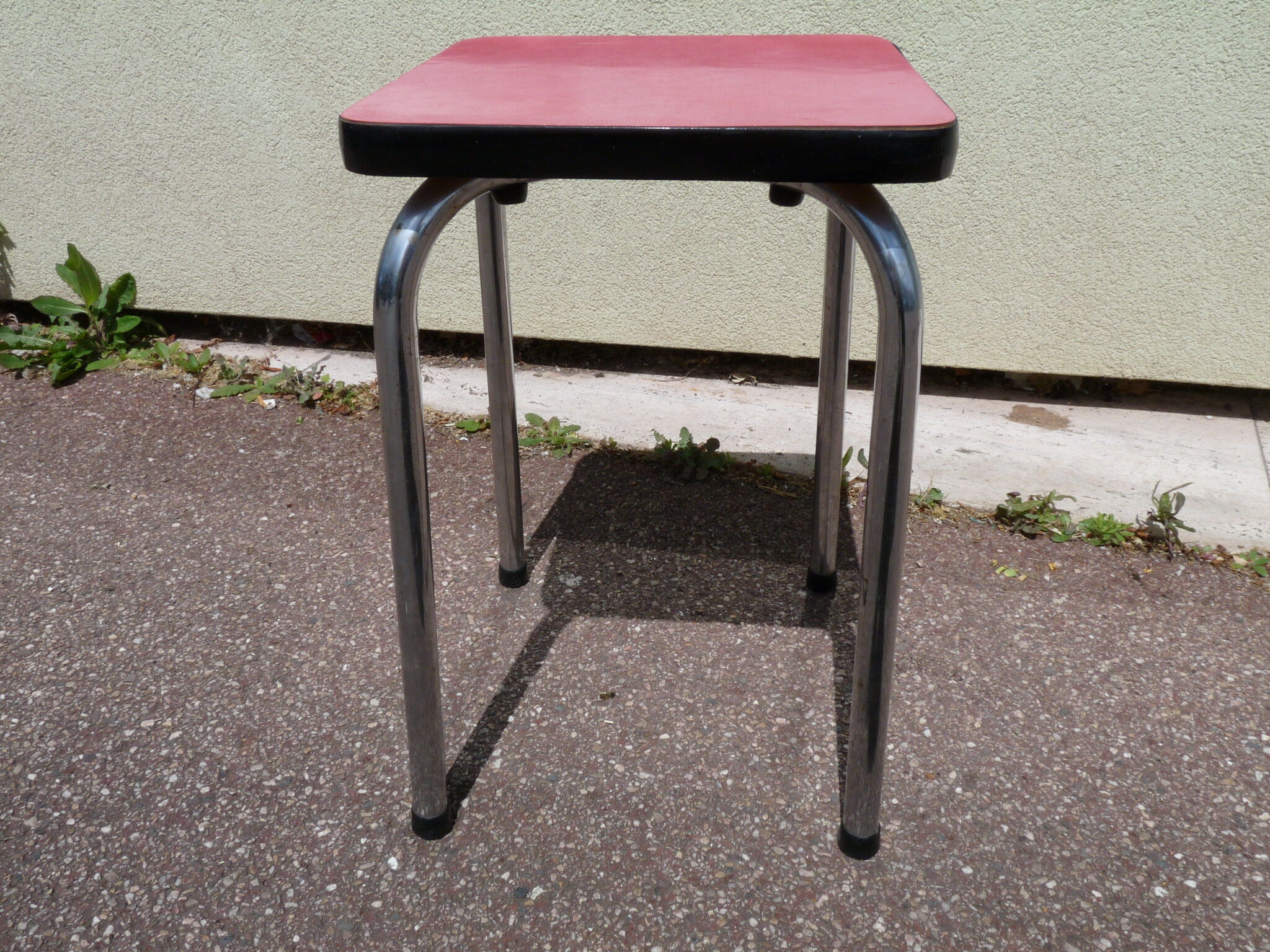 Red formica vintage stool