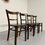 Lot de 4 chaises de bistrot thonet années 50 vintage bois