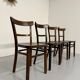Set of 4 vintage 1950s thonet bistro chairs in wood