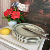 6 assiettes plates anciennes terre de fer