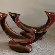 Pair of Mid-Century Vintage Ceramic Double Candlestick Holders Verceam