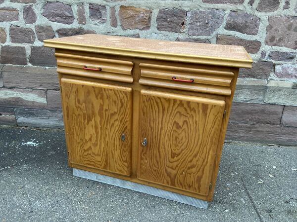 Buffet bas mado en pitchpin vintage 1950