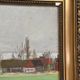 Original Swedish Oil on Panel – “Red Cottages” by Unknown Artist– Signed – Vintage & Framed – 48 × 40 cm (18.8" × 15.7")