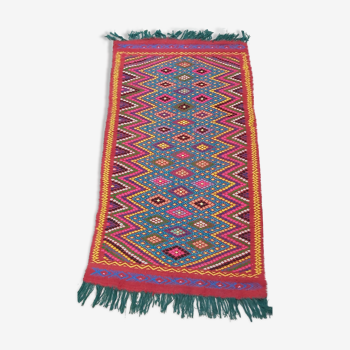 Kilim multicolore fait main en pure laine 125×75cm