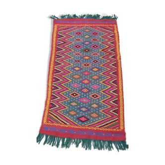 Kilim multicolore fait main en pure laine 125×75cm