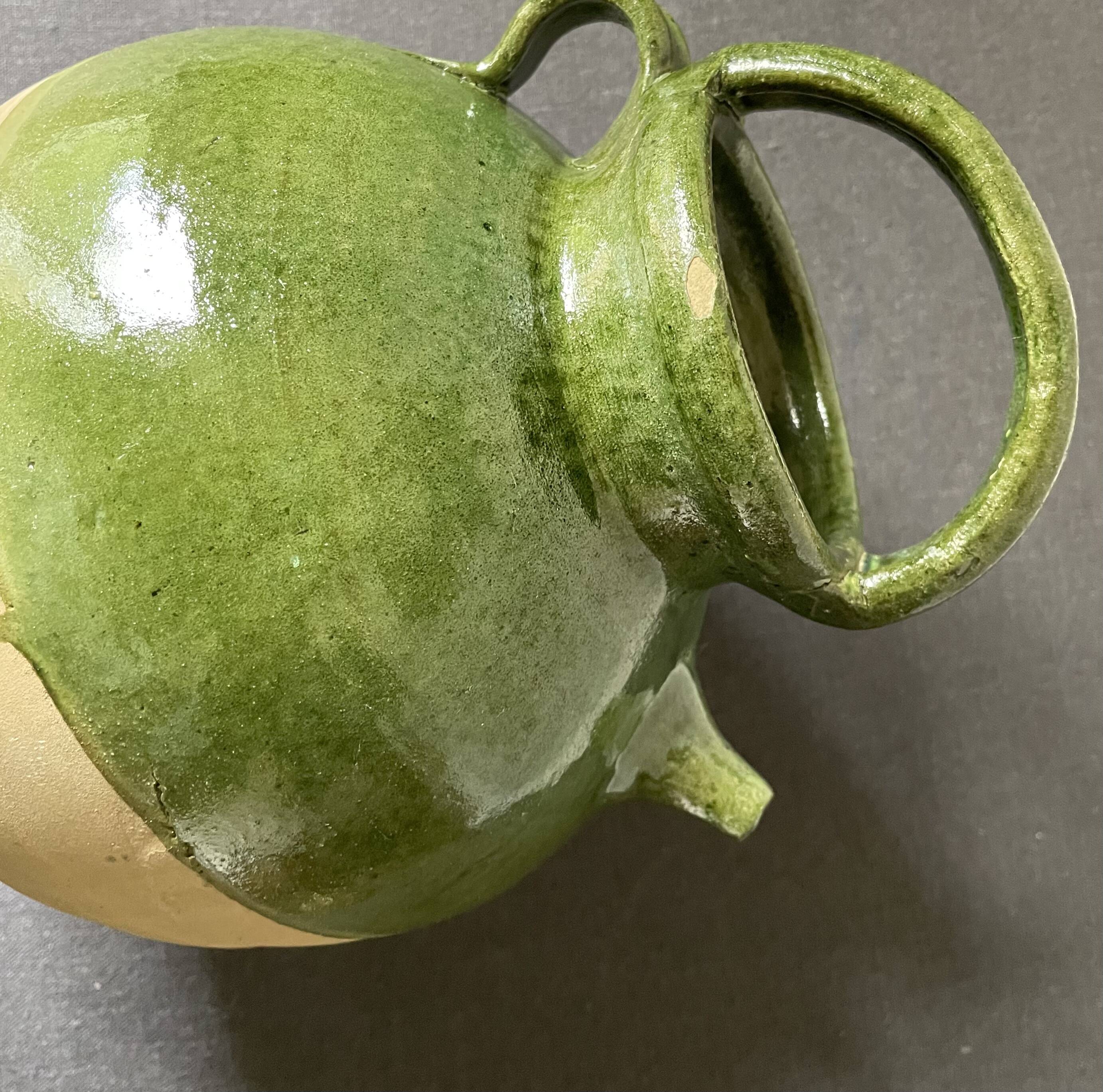 Green terracotta jar