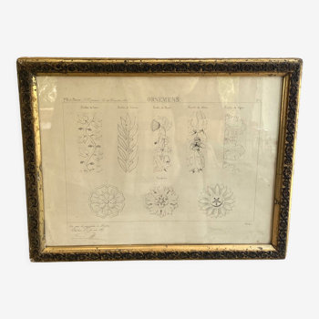 Architectural drawing 1857, glazed wood frame