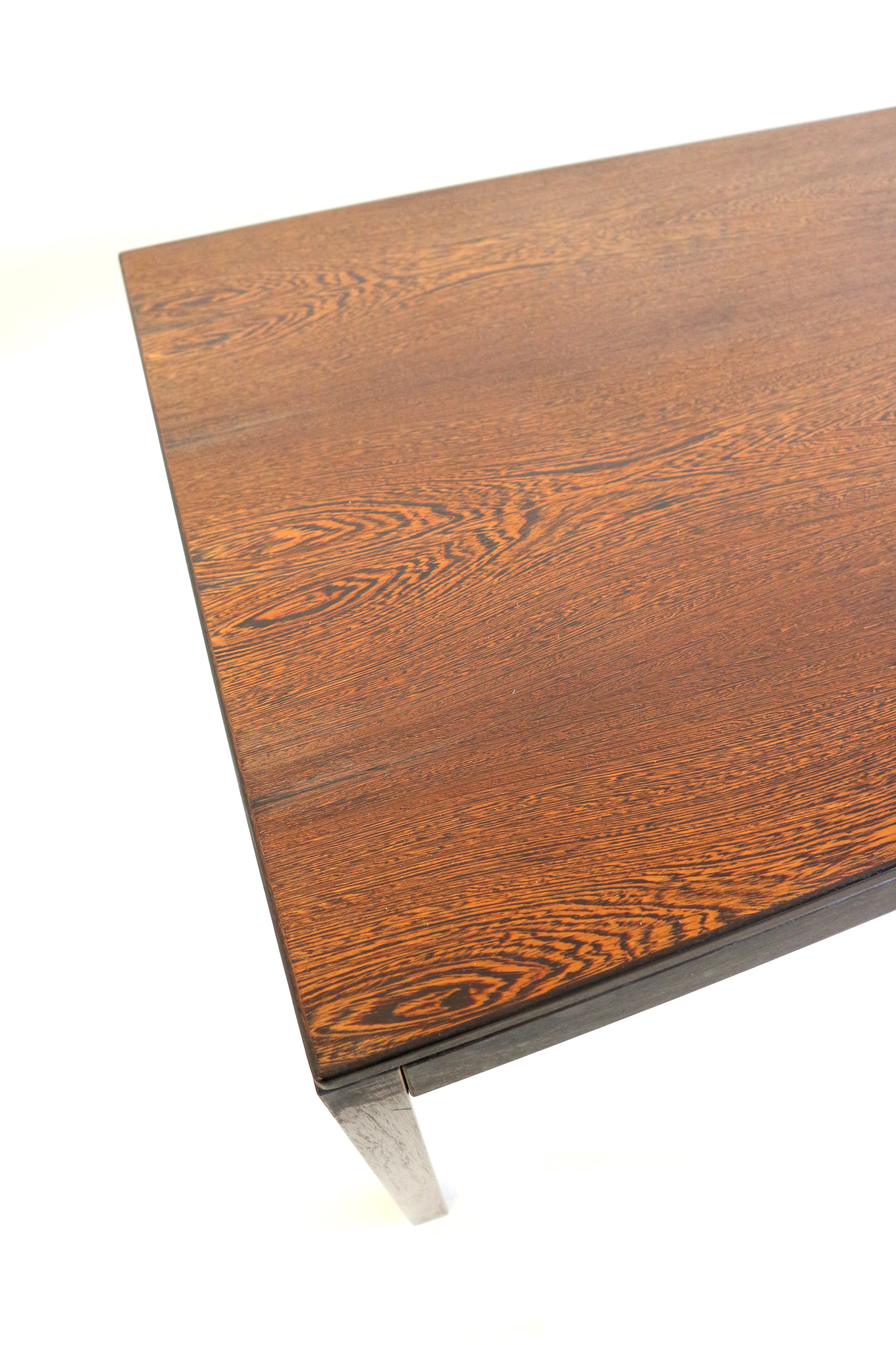 Vintage extendable dining table in wenge Brutalist style from the 1960s.