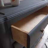Retro charcoal grey chest of drawers