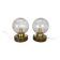 Set of 2 glass ball and oak Wooden Table Lights by Temde Lights, Germany 19
