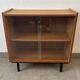 Vintage oak display cabinet from the 1960s.