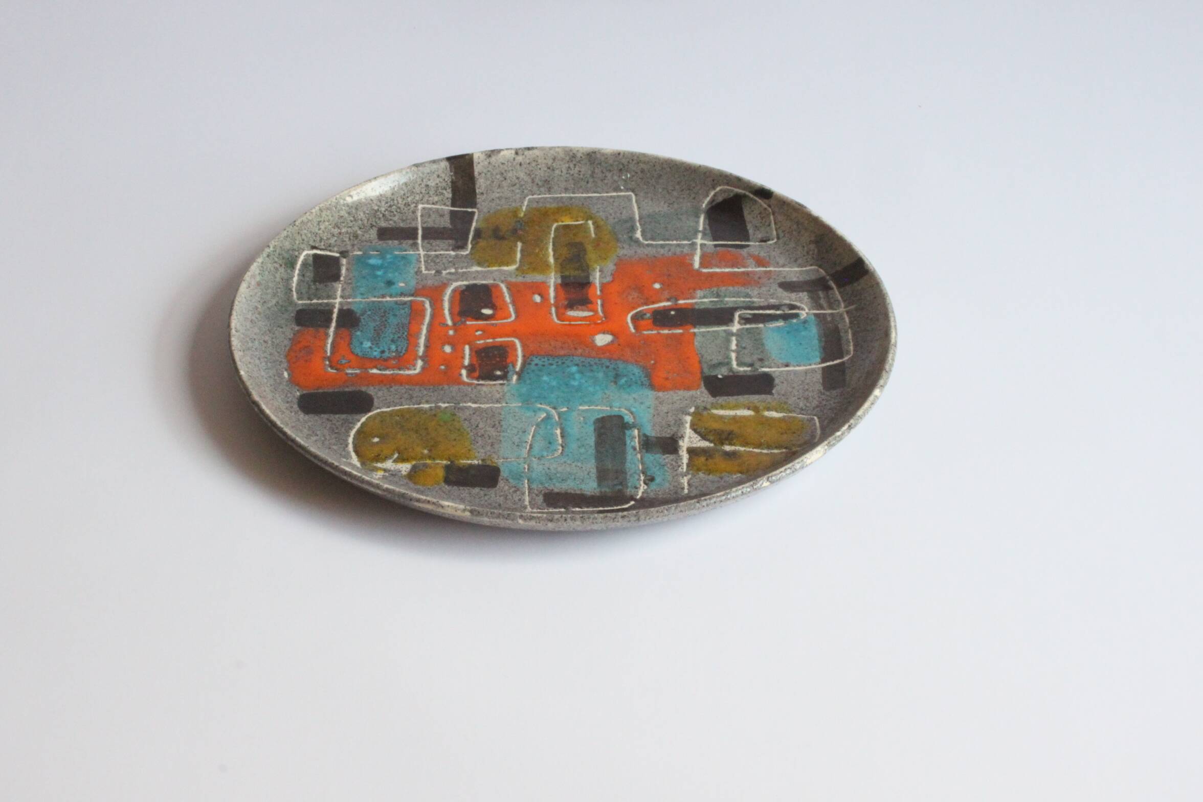 Assiette géométrique abstraite par Gehel Paris, 1960