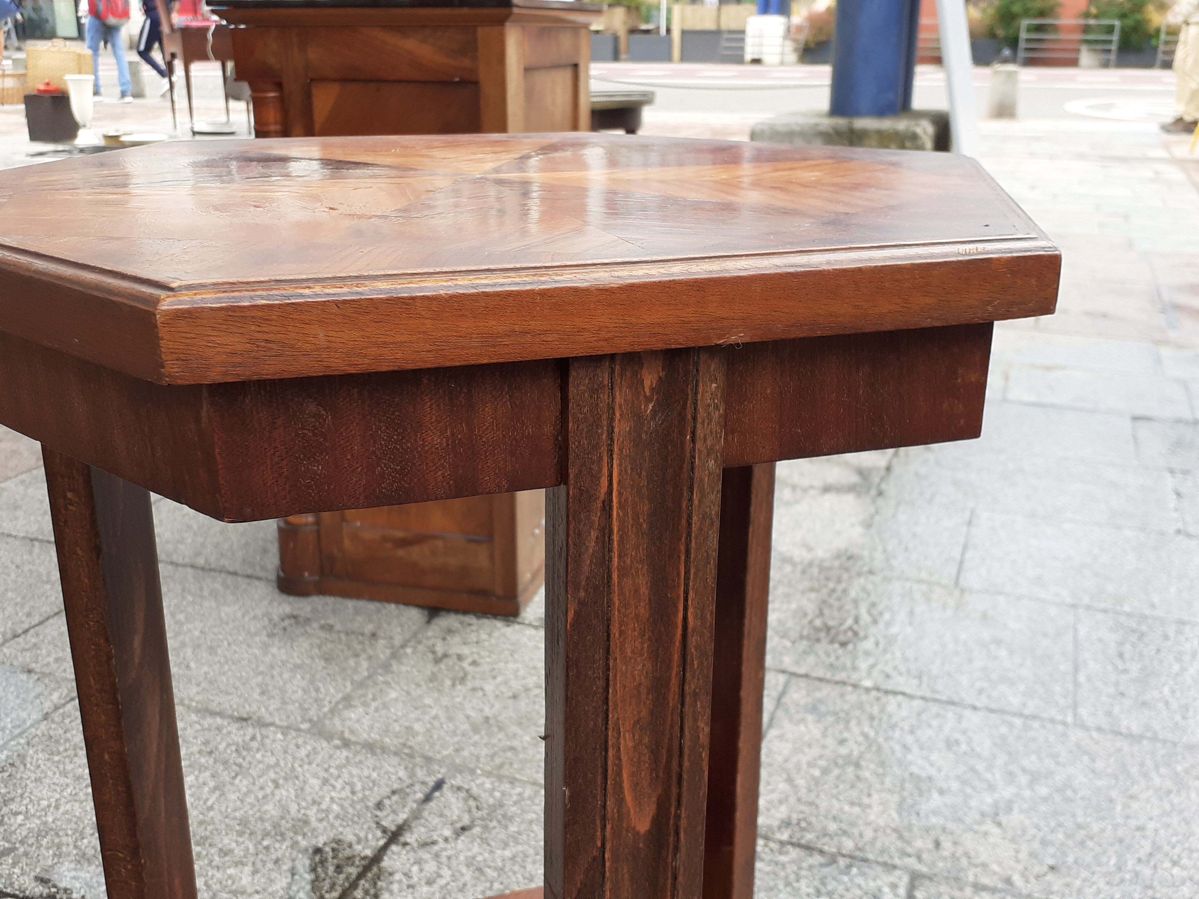 Gueridon old marquetry table old art deco vintage