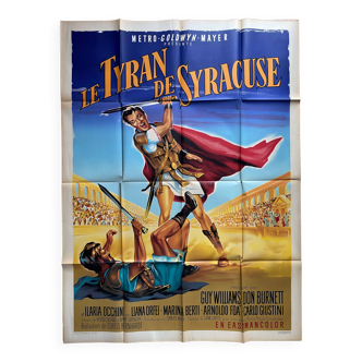 Affiche cinéma originale "Le Tyran de Syracuse" Peplum 120x160cm 1962