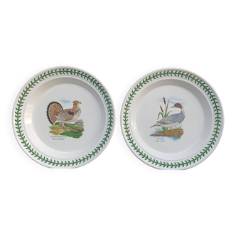 2 large English earthenware plates from Portmeirion Duck and Partridge