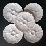 5 oyster plates in pillivuyt white porcelain
