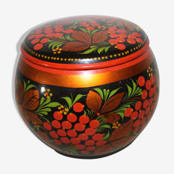 Khokhloma painted Russian wooden box