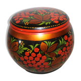 Khokhloma painted Russian wooden box